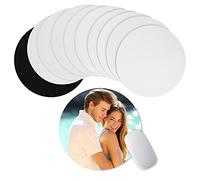 Nipichsha Tappetino per mouse vuoto a sublimazione, 10 pezzi, in gomma, rotondo, bianco, per lavori fai da te, stampa a sublimazione, stampa a trasferimento termico, stampa in vinile, progetti vuoti,