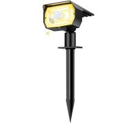 nipify Faretti Solari a Led da Esterno Giardino con Sensore di Movimento, [56LED/3 Modes] Lampade da Giardino Potenti Impermeabile Luci Solari Esterno per Cortile Vialetto (Bianco caldo)