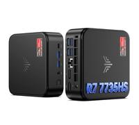 NiPoGi E3B Mini PC АMD Ryzen 7 7735HS W-11 Pro(8C/16T, fino a 4,75 GHz),24GB LPDDR5 5500 MT/s 512GB M.2 NVMe SSD Mini Computer,4K Triplo Display DP+HDMI+Type-C,WiFi 6/BT5.2/LAN per Negocio/Oficina