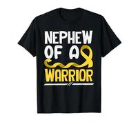 Nipote di Un Guerriero Infanzia Cancro Nastro d'oro Maglietta