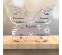 Nipote Targhe e Cartelli Decorativi Acrilico Placca Ornamenti Farfalla Donne Regali Compleanno Segno Apprezzare Natale Decorazione Casa Laurea Impressionante Promemoria Ti Voglio Bene Ricordi Fiori