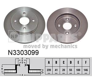 Nipparts Francia n3303099 Disco Freno, 2 pezzi
