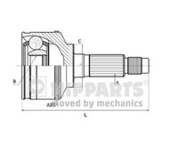 J2820903 Kit giunti, Semiasse (NIPPARTS)