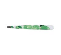 Nippes CITRUS - Pinzette per cosmetici, punta obliqua, in acciaio inox, laccate colorate, lunghezza 9 cm, pinzette sottili, pinzette per sopracciglia