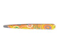 Nippes Retro - Pinzette per cosmetici, punta obliqua, in acciaio inox, laccate colorate, lunghezza 9 cm, pinzette sottili, pinzette per sopracciglia