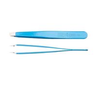 nippes Solingen Pinzette con punta dritta, in acciaio inox antiruggine, 9,5 cm, blu, pinzette per sopracciglia, pinzette a punta, per una depilazione precisa, Made in Germany