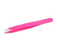 nippes Solingen Pinzette con punta obliqua, rosa, in acciaio inox, lunghezza 9,5 cm, pinzette per sopracciglia, pinzette a punta, per una depilazione precisa, 1 pezzo (confezione da 1)