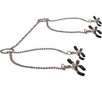 Nipplèè clip a catena multifunzionale a quattro teste, in acciaio inox, arricchisce il gioco in camera da letto e favorisce la circolazione Collana di moda, regalo ricordo
