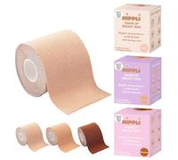 Nippli Shape Up Breast Tape Nude - Nastro Seno Extra Largo & Resistente all'umidità - Copricapezzoli Seno 7,5 cm x 5 m, incl. 10 dischetti - Tape Seno per Un Sostegno Perfetto Senza Reggiseno