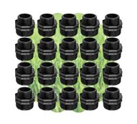 Nipplo di Riduzione Raccordo con Doppio Filetto Connettore per Tubi e Sistemi di Irrigazione, Nero - Orto Facile (20, 1" x 1/2")