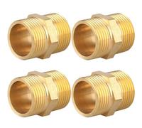Nipplo doppio G1/2” (Ø 20mm) filettatura esterna in ottone,4 pezzi Nipplo-doppios esagonale G1/2” M/M,Raccordo 2xM filettato, Raccordi a doppio nipplo in ottone adatti per acqua potabile