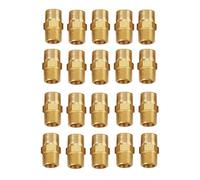Nipplo esagonale in ottone, 20 pezzi da 1/8 BSP a 1/8 BSP Filettatura esterna Tubo in ottone Attacco rapido Nipple Adattatore rapido,Maestro I Brass Equal Nipple Male Thread/1/8 Bps