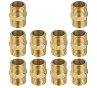 Nipplo esagonale in ottone antiruggine, raccordo maschio-maschio, adattatore sigillato a secco ad alta pressione resistente alla corrosione per tubo da giardino e acqua potabile 10 pezzi M3/8