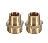 Nipplo Esagonale in Ottone da 3/4 "a 1/2", Raccordo per Tubo in Ottone Raccordo per Boccola Esagonale Ridotto Adattatore per Tubo Maschio Raccordi per Tubi Dell'acqua((Ispessimento) 2pz)
