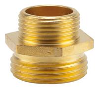 Gardena Nipplo filettato con riduzione in ottone: connettore in ottone, collegamento su 2 lati ad es. Pompe, 33,3 mm (G 1 pollice) - AG / 26,5 mm (G 3/4 pollice) - AG (7263-20)