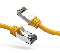Nippon Labs 60CAT8-1-26YW - Cavo Ethernet Cat8 da 0,3 m, serie Slim - Giallo | 2GHz, 40G, S/FTP - Schermato 40Gbps 2000 Mhz SFTP, cavo Cat8 RJ45 - a parete, esterno per router, modem, ecc.