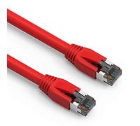 Nippon Labs Cavo Ethernet Cat 8 da 0,2 m, rosso, 2 GHz, 40 G, 24 AWG, S/FTP, schermato da 40 Gbps, 2000 Mhz, cavo patch SFTP ad alta velocità Cat8 LAN RJ45 da parete, esterno