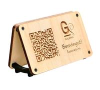 NIPRO - QR Legno su 2 lati - Codice QR per ristorante Lettera Caffè Bar Menu Segno Inciso Personalizzato