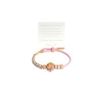 NIQIPOK Braccialetto con scritta in inglese "To My Granddaughter A Link That Can Never Be Undone Peach Blossom from Grandma,Always Be Brave And Be Strong", braccialetto intrecciato regolabile
