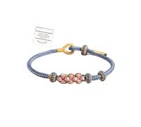 NIQIPOK Braccialetto con scritta "To My Granddaughter" "A Link That Can Never Be Undone Peach Blossom Bracelet for Woman" (lingua italiana non garantita), Adjustable, Nylon, Corda