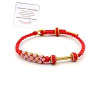 NIQIPOK Braccialetto con scritta "To My Granddaughter" "A Link That Can Never Be Undone Peach Blossom Bracelet for Woman" (lingua italiana non garantita), Adjustable, Corda, Corda
