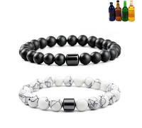 NIQIPOK Glame Braccialetto anti alcool, Glame International, braccialetto anti alcol GM Mgnetic Bead per ridurre l'impulso di bere gioielli per donne uomini aiuta ad alleviare ansia, frustrazione