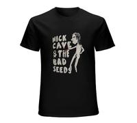 nique Nick Cave And The Bad Seeds T-Shirt Men's Summer Crew Neck Tops Casual Short Sleeves Tee Black Size XL