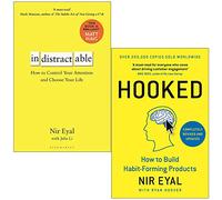 Nir Eyal 2 Books Collection Set (Indistractable [Paperback] & Hooked)