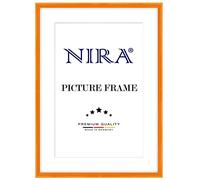 NiRa Cornice in legno massiccio sottile 50 x 70 cm in arancio lucido | Colore e dimensione selezionabili | Cornice per poster | Puzzle | Foto collage HD121
