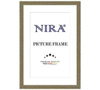 NiRa Cornice portafoto in legno massiccio barocco anticato, 26 x 36 cm, in argento antico, colore e dimensioni a scelta, cornice per poster, puzzle, collage fotografico HD088