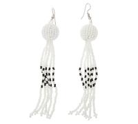 NIRALI - Orecchino lungo con perline colorate. Design etnico artigianale africano. Collezione Maasai Stile Boho-chic tribale. Orecchini da donna Ideale come regalo., Largo, Conti, Nessuna pietra