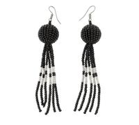 NIRALI - Orecchino lungo con perline colorate. Design etnico artigianale africano. Collezione Maasai Stile Boho-chic tribale. Orecchini da donna Ideale come regalo., Largo, Conti, Nessuna pietra