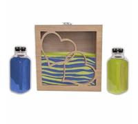 NIRALIS Set di rituali nuziali con cornice a forma di cuore - cerimonia d'amore simbolica - include 2 colori di sabbia (800 g c/u) - regalo di San Valentino, modello bianco o rovere (quercia, blu