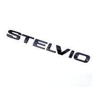 NIRBO Emblema della Copertura del Cofano del Cofano dell'auto con Lettera 3D, Lettere autoadesive per la Testa Anteriore cromata, per Alfa Romeo Giulia Stelvio,Black-Stelvio