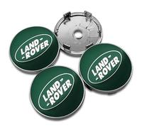NIRBO Set coprimozzo coprimozzo Cromato da 62 mm, 4 Pezzi per Land Rover SV Freelander Discovery Defender Range Rover Evoque Sport, Adesivo per Pneumatici Badge Trim,60green-A
