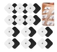 NIRJIK 24 Pads Elettrodi - Elettrodi Autoadesivi 5x5cm con Connettore a Pressione 3,5mm - Compatibili con Macchine Sanitas, Adatti a Quasi Tutta la Parte del Corpo