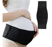 NIRJIK Fasce Di Sostegno Premaman - Supporto Addominale E Lombare, Allevia Dolori Alla Schiena, Pelvis E Fianchi Durante La Gravidanza (Nero, Taglia Unica)