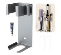 NIRJIK Porta Asciugacapelli - Supporto da Parete Senza Foro in Acciaio Inossidabile, Porta Piastra per Capelli da Muro, per Arricciacapelli, Piastre E Vari Cilindri, Ideale per Bagno E Vanity