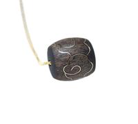 NIRNHYRUR Braccialetto Vietnam Nha Trang Collana con Ciondolo a Forma di barile Legno agar Bianco Placcato in Oro 24 carati Perline Portafortuna