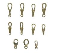 NIRNHYRUR Catena con Clip Girevole for Orologio da Tasca 8 Pezzi Piccola Maglia in Ottone Massiccio for Orologio da Tasca Catena con Clip Girevole Moschettone a Molla Fibbia da 18-31 mm(J)