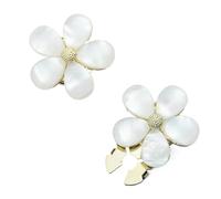 NIRNHYRUR Copribottoni 4 Pezzi Grandi copribottoni Floreali opali for Camicie, spilli for Gemelli for Maniche di Abbigliamento da Donna for Artigianato Fai-da-Te
