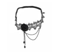 NIRNHYRUR Giarrettiere da Sposa for la, 4 Pezzi, con Fascia Elastica for Gamba e Coscia, Fiore Grande Rosa(Black)