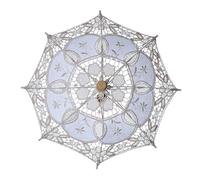 NIRNHYRUR Ombrellone in Pizzo da Sposa Ombrello in Pizzo da Sposa for Matrimonio Abito da Principessa Bianco Puntelli for Fotografia Femminile Ombrellone(02-Diameter 45CM)