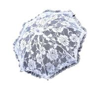 NIRNHYRUR Ombrellone in Pizzo da Sposa Scavato Ombrelli in Pizzo da Donna Elegante Mini Ombrello da Sposa Motivi Floreali Decorazione di Nozze Puntelli(Color 6)