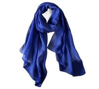 NIRNHYRUR Sciarpa di Seta da Donna Estate Donna Sciarpa da Spiaggia Color Tinta Unita Scialli di Seta Fascia for Capelli Avvolge la Protezione Solare Hijab(Blue)