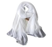 NIRNHYRUR Sciarpa di Seta da Donna Estate Donna Sciarpa da Spiaggia Color Tinta Unita Scialli di Seta Fascia for Capelli Avvolge la Protezione Solare Hijab(White)