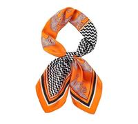 NIRNHYRUR Sciarpa di Seta da Donna Sciarpa Quadrata di Seta Floreale Scialle di Raso da Donna Avvolgere Hijab Fascia for Capelli Femminile Fazzoletto da Polso 70 * 70 cm(Orange)