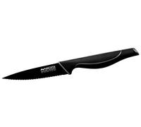Nirosta Coltello Cucina seghettato, Linea Wave in Acciaio Inossidabile con Rivestimento Antiaderente Nero 11cm