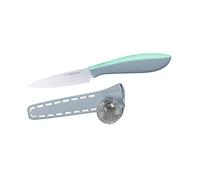 Nirosta EVERSHARP, Coltello da cucina Patatiere in acciaio inox con manico morbido al tatto, con protezione e affilatore integrato, eternamente affilato (circa 9 cm), quantità: 1 pezzo