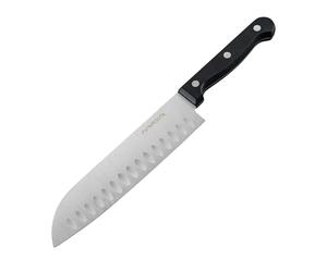 Nirosta FACKELMANN Mega Santoku Coltello affettare pesce e verdure lama acciaio CCR manico Pom Nero, 1 pezzo